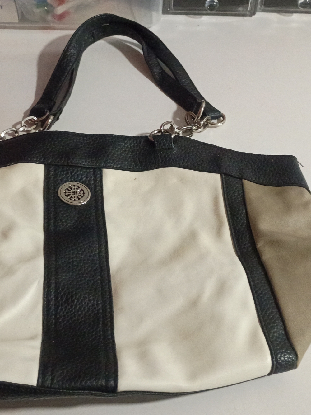 Black and Cream Women's Tote Bag